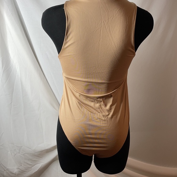 Beige Halterneck Bodysuit – Soft Stretchy Casual Jumper, Size Large, Never Worn - Picture 3 of 3
